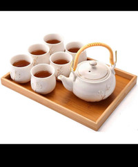 Dujust Japanese Tea Set, White Porcelain Tea Set