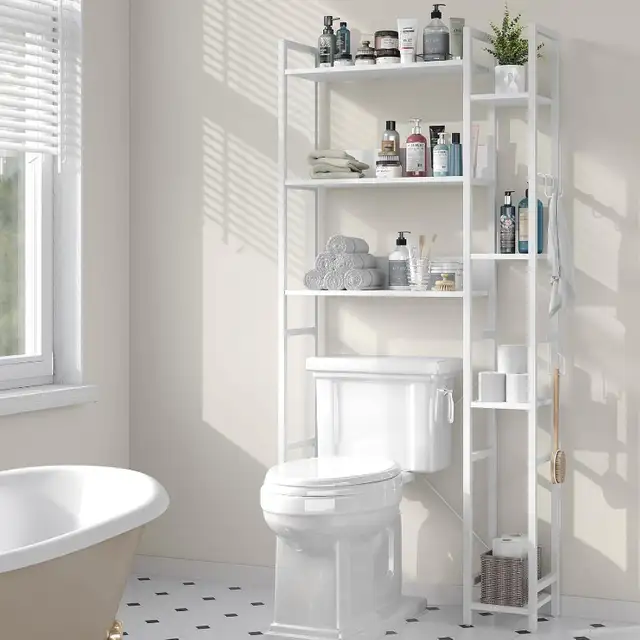 Over The Toilet Storage Shelf with Toilet Paper Holder Stand