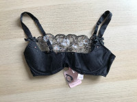 Agent Provocateur Felitzia 32D Black Silk Bra NWT