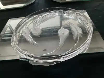 Glass Round Serving Platter Dish Tray Calla Lillies Mikasa, View more
