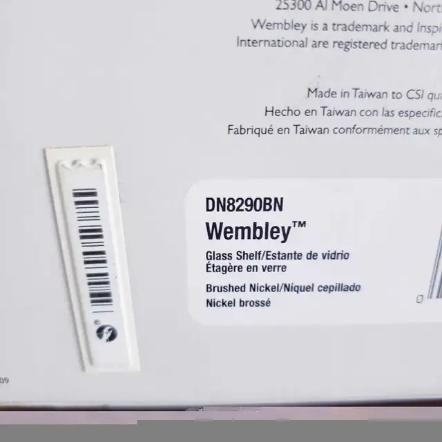 MOEN NEW IN BOX WEMBLEY Glass Shelf  in Home Décor & Accents in Ottawa - Image 8