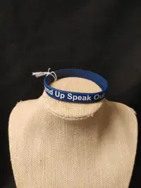 Blue Silicone Stand Up and Speak Out Bracelet