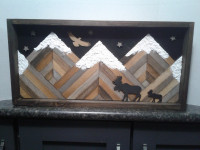 Reclaimed Wooden Mountain Art