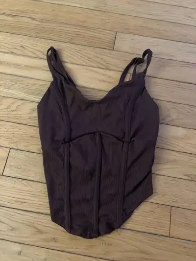 Streetwear Society Brown Corset-Style Tank Top, View more