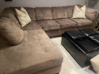 Sectional couch and ottoman 