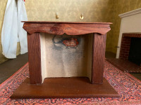 Vtg Dollhouse fireplace Holland wooden