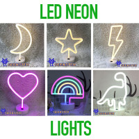 LED neon lights, battery or USB powered! Many designs! NEW!
