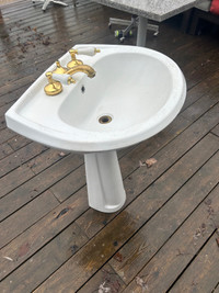 ● American Standard Pedestal Sink  ONLY $30! ● Brass Taps too!