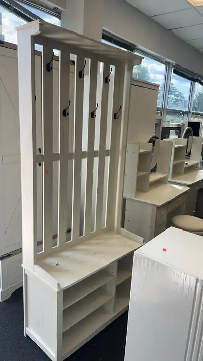 Hall Tree with Bench and Shoe Storage, Coat Rack with Shoe Bench, View more