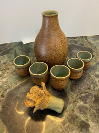 Hand crafted sake pottery set