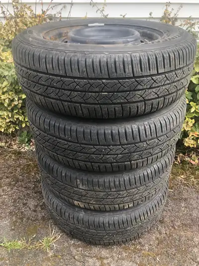 Tires are in very good condition ranging from 6/32 to 8/32 per tire. 5x100 bolt pattern rims will go...