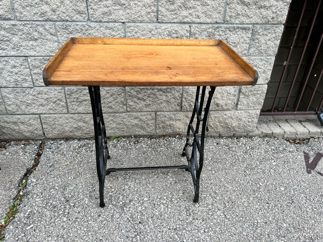 VINTAGE SEWING TABLE BASE + DOUGH BOARD TOP + RAISED EDGING in Arts & Collectibles in Mississauga / Peel Region