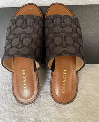 Coach Hazel Sandal In SignatureJacquard Brand New With Tags
