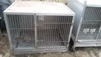 2 stainless steel animal kennels