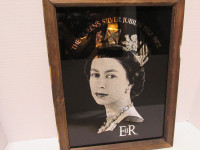 #113 Vtg Queen Elizabeth II Silver Jubilee '70s Pop Art Mirror