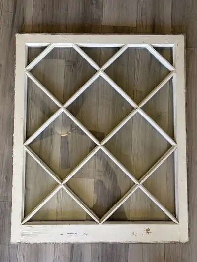 Antique Window Diamond Pattern Great Shape 32 1/4” wide 39” Tall