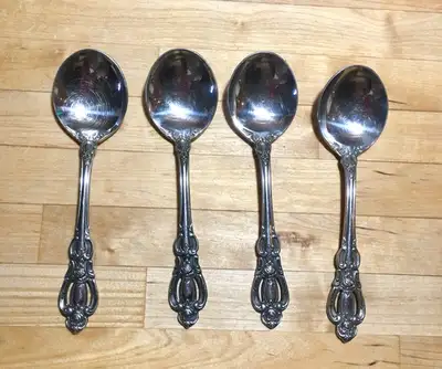 Set of 4 Towle Georgian House Champlain 18-8 Stainless Spoons, View more