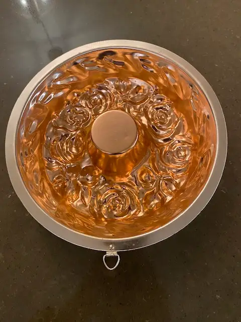 Vintage 1963 Copper Gelatin Salad Cake Mold Pan Roses 9.5"62863731682562121