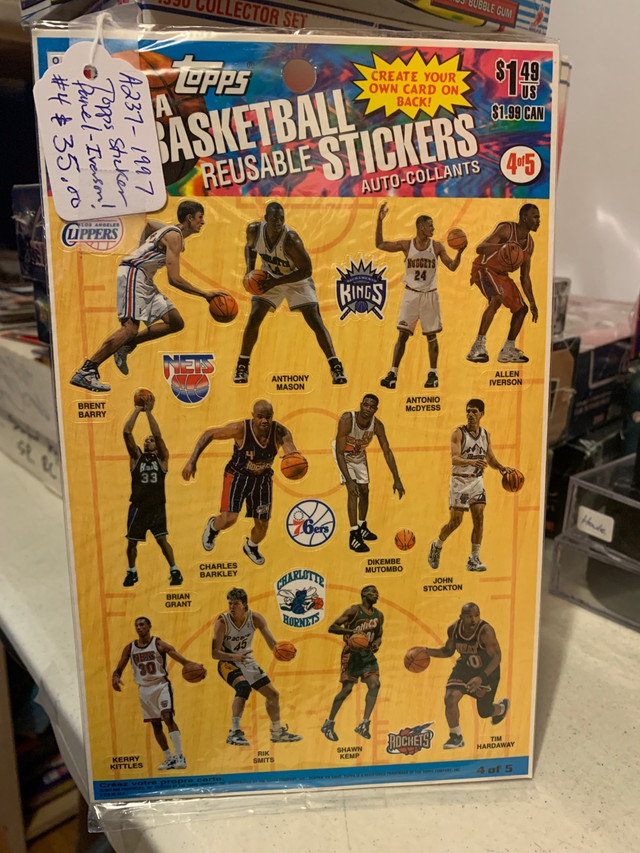 1997 Topps Stickers Panel 4/5 Iverson NBA Showcase 267 in Arts & Collectibles in Edmonton