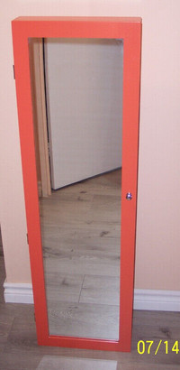 Beautiful Coral Color Makeup & Jewelry Armoire for Sale $120