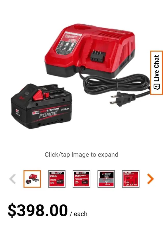 Milwaukee M18 REDLITHIUM FORGE Battery with Multi-Voltage Rapid in Power Tools in Markham / York Region - Image 4