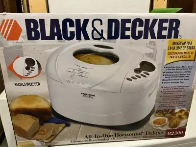 Black&Decker All-in-One Horizontal Deluxe Automatic Breadmaker B2300 Never been used Still in the or...