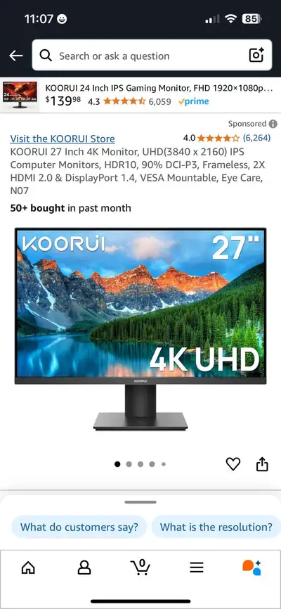 I'm selling a new KOORUI 27-inch 4K UHD monitor, which delivers stunning visuals with its 3840 x 216...