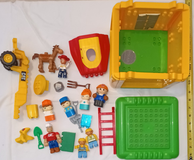 Misc Lot of Mega Blocks, People, Vehicles all fit in folding box in Toys & Games in London