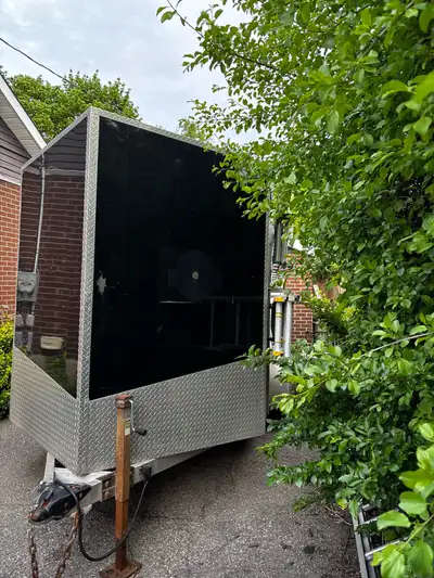 2019 All aluminum enclosed trailer Side mounted ladder racks for easy acess Safetied in May 2024 so...