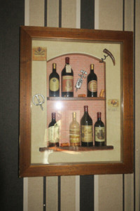 wine bottles picture / tableau avec bouteil de vin