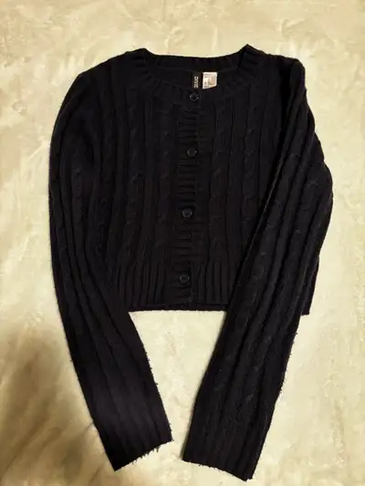 H&M cropped navy cardigan - XS, View more