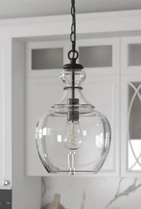 Clear Glass Pendant Globe Light - Brand New