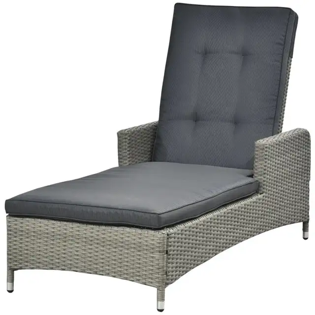 Patio PE Rattan Wicker Chaise Lounge Chair Outdoor 5-Position in Patio & Garden Furniture in Markham / York Region - Image 7
