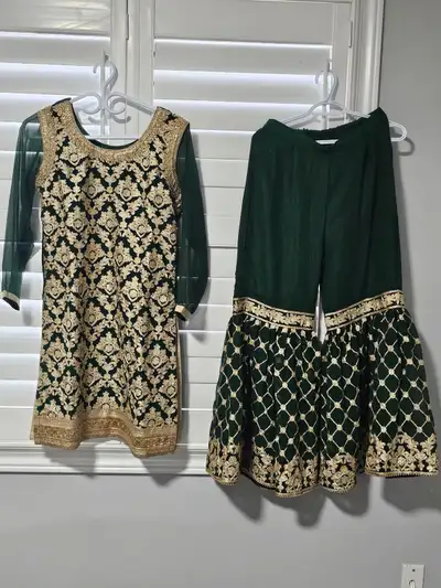 Pakistani style green Sharara suit for sale, View more