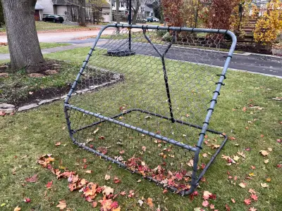 Soccer rebounder and volley ball and softball, View more