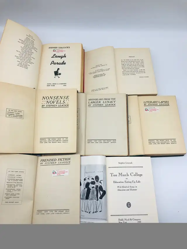 Antique Collection of Stephen Leacock books circle early 1900s in Fiction in Oshawa / Durham Region - Image 6