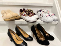Ladies Michael Kors, Sam Edelman heels and Nike running shoes