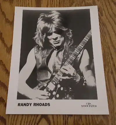 MINT IS JUST LIKE NEW!! RANDY RHOADS/QUIET RIOT PROMO BLACK AND WHITE 8 X 10 INCH GLOSSY SOLO PHOTO!...