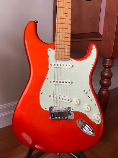 Fender American Deluxe Stratocaster in rare Candy Tangerine, View more