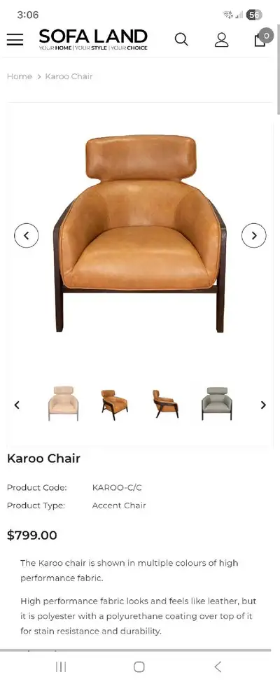 Sofaland karoo chairs, View more