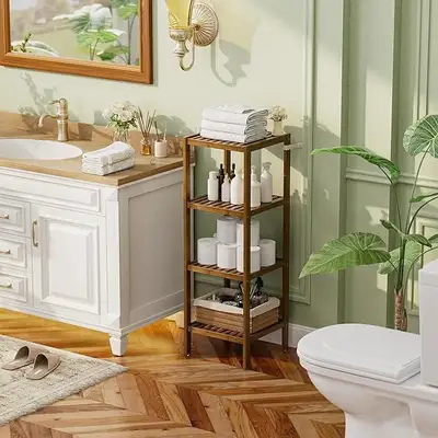 SMIBUY ® Bathroom 4-Tier Bamboo Rack Organizer NEW IN BOX, View more