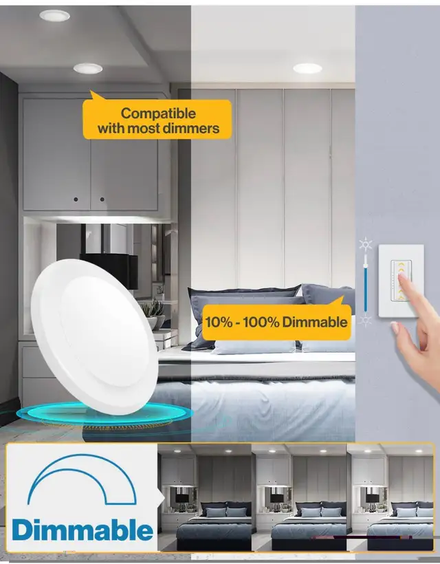 Sunco 24 Pack 5/6” LED Disk Lights Flush Mount Ceiling Light in Indoor Lighting & Fans in Markham / York Region - Image 7