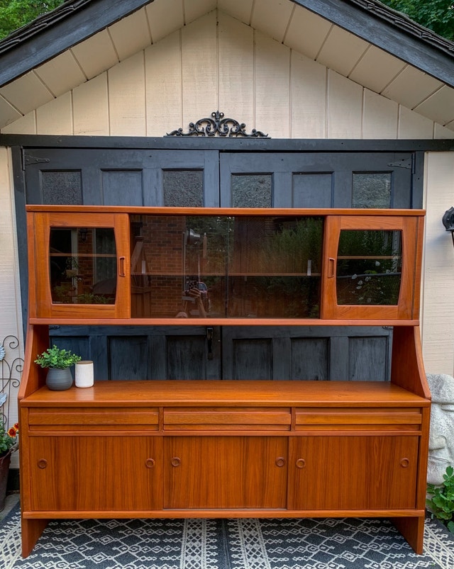 MCM Teak Credenza with Hutch Hutches & Display City of