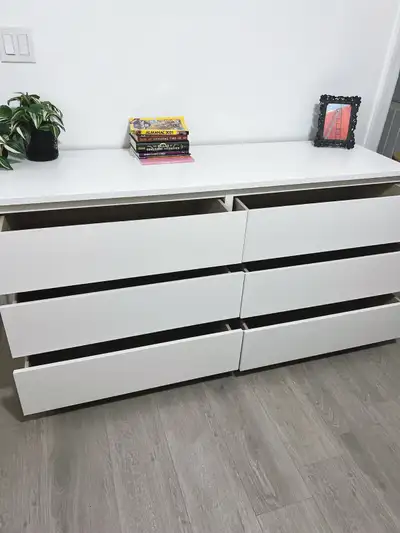 IKEA Malm White 6-Drawer Dresser,small fee for delivery, View more
