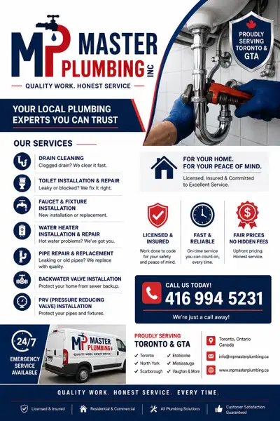 MP MASTER PLUMBING DRAIN PLUMBER 24/7(FREE & ESTIMATE), View more