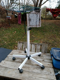 Weighted White Stand, Great For Heavy Fan, etc. Clamp Top