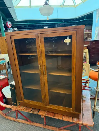 Vintage display cabinet with glass doors , View more