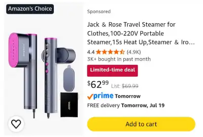 Jack & Rose Travel Steamer, View more