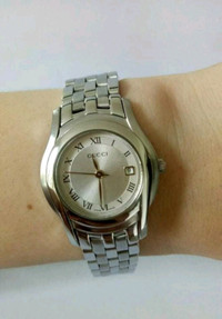 EUC AUTHENTIC GUCCI LADIES WATCH 5500 L STAINLESS STEEL