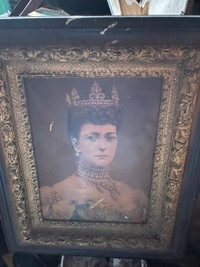 Vintage King Edward VII and Queen Alexandra framed pics 